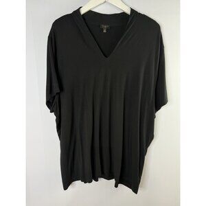 Talbots V Neck Top Sz 3X Black V-Neck Short Sleeve Minimalist Capsule Stretch